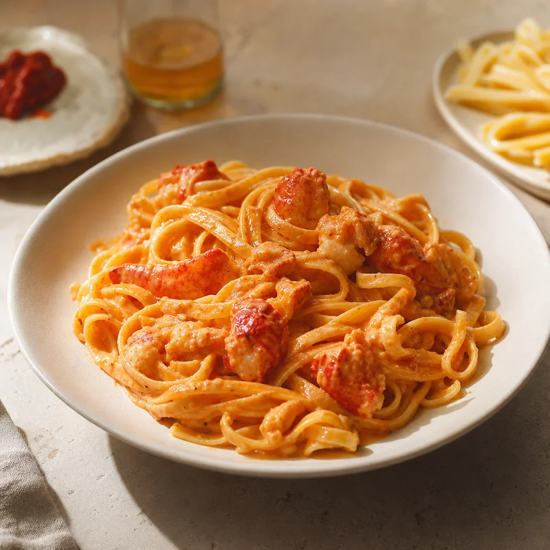Lobster Fettuccine with Real Lobster Cream Sauce