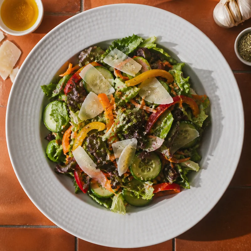 Italian House Salad with Shake-in-a-Jar Balsamic Vinaigrette