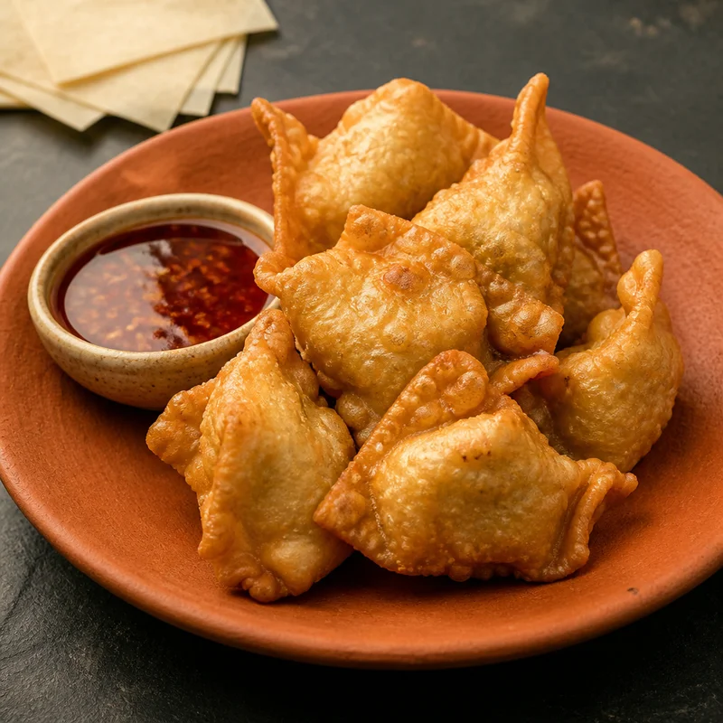 Crispy Crab Wontons with Spicy Plum Sauce
