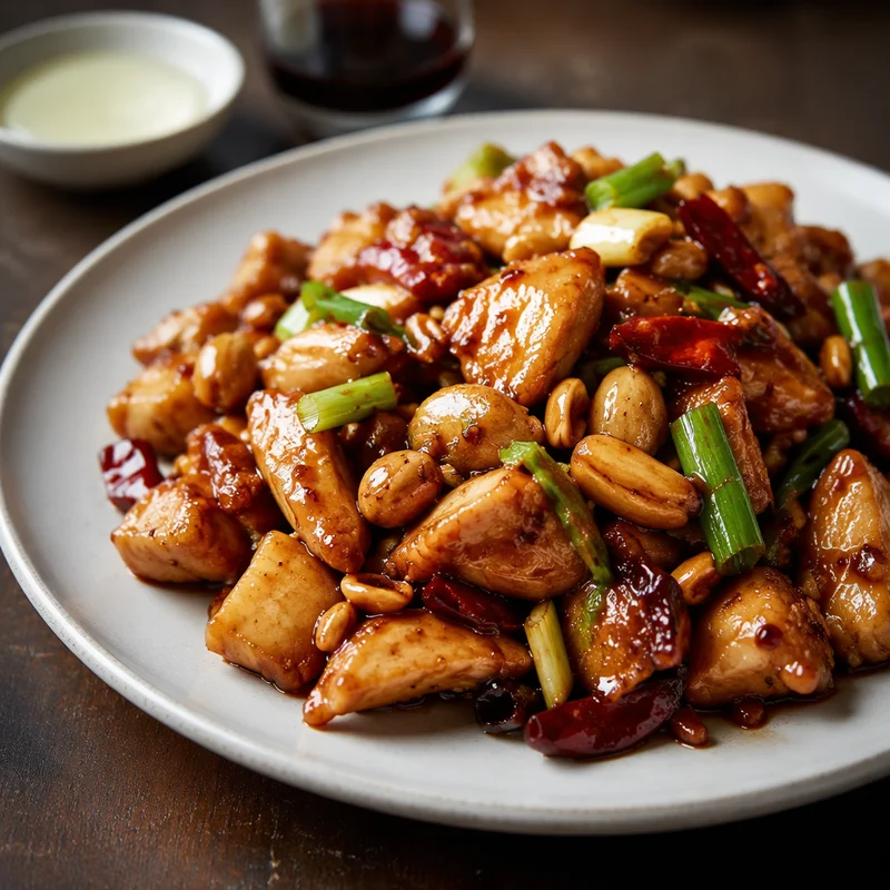 Kung Pao Chicken with Velveted Chicken and Toasted Sichuan Peppercorns