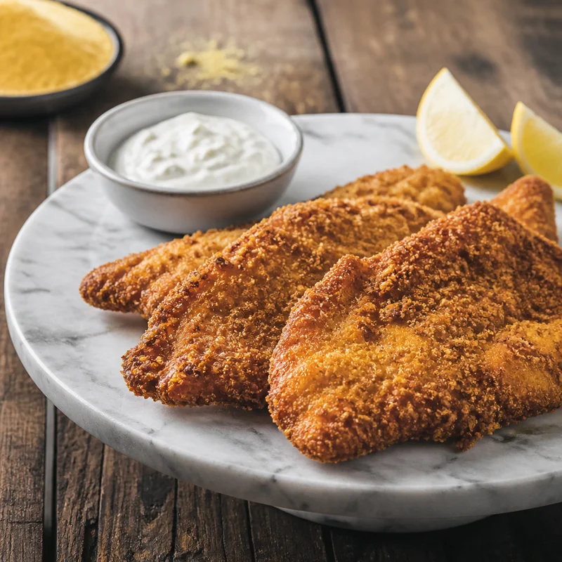 Cast-Iron Cornmeal Catfish with Quick Tartar Sauce