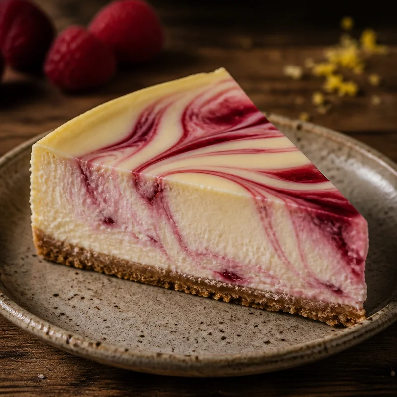 Lemon Raspberry Swirl Cheesecake