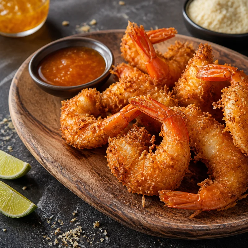 Golden Coconut Shrimp with Pineapple-Marmalade Dip