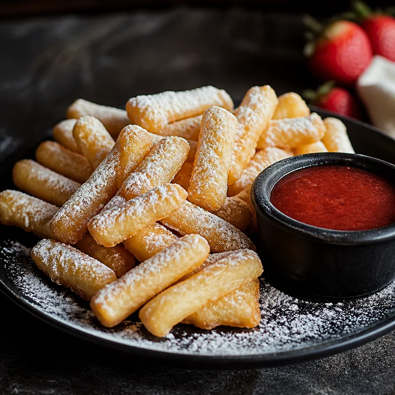 Funnel Cake Fries with Strawberry Dipping Sauce