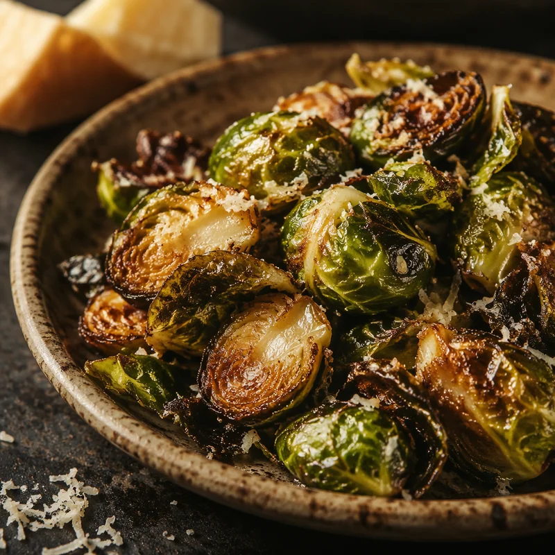 Crispy Truffle Parmesan Brussels Sprouts with Truffle Aioli