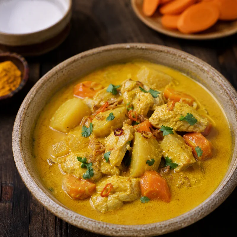 One-Pot Thai Yellow Chicken Curry with Potatoes and Carrots