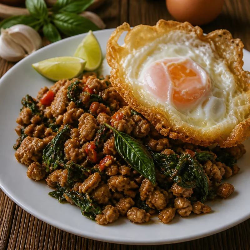 15-Minute Thai Basil Chicken with Crispy Fried Egg
