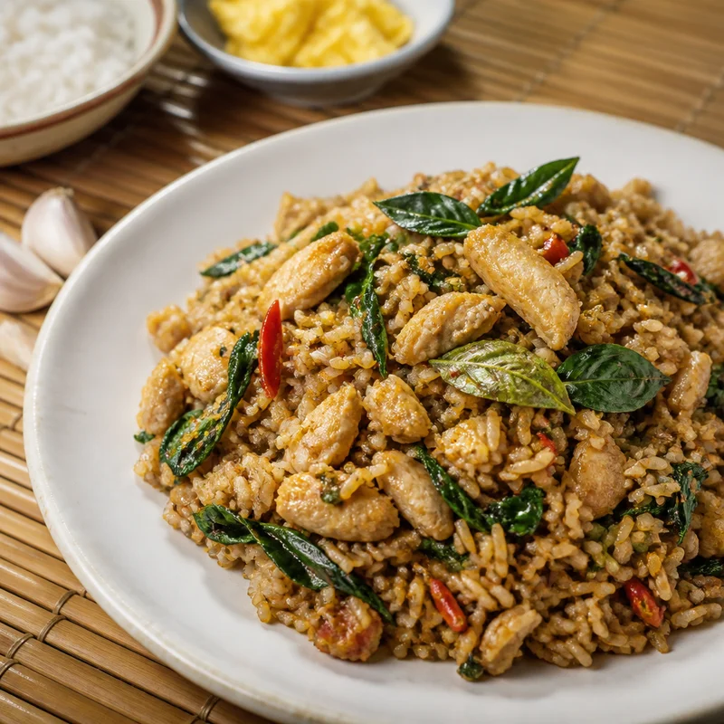 Thai Basil Fried Rice with Chicken