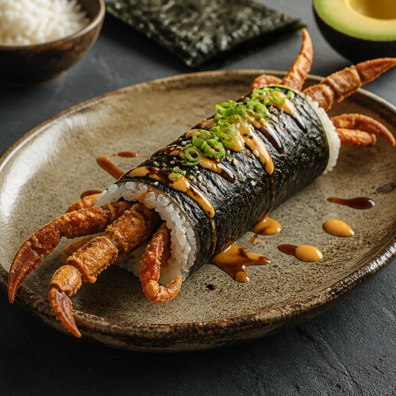 Soft Shell Crab Spider Roll with Legs Out