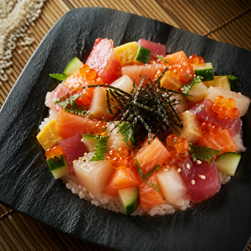 Chirashi Bowl with Perfectly Seasoned Sushi Rice