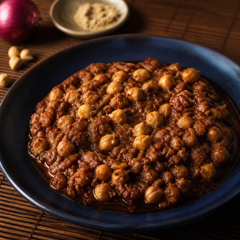 Chana Masala with a Properly Browned Onion-Tomato Masala