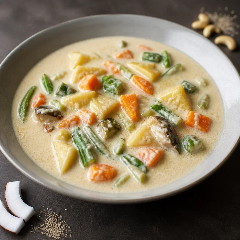 Vegetable Kurma with Coconut-Cashew-Poppy Seed Paste