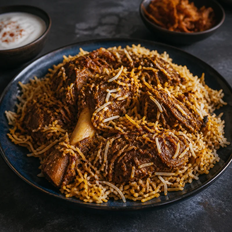 Overnight-Marinated Goat Dum Biryani