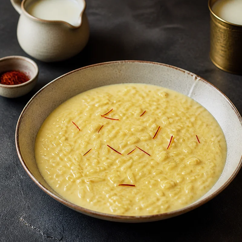 Slow-Simmered Saffron Kheer (Indian Rice Pudding)
