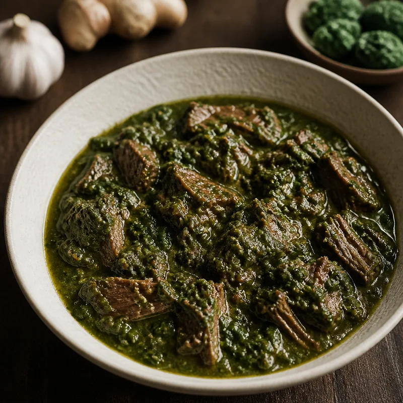 Braised Lamb Saag with Bright Spinach Purée