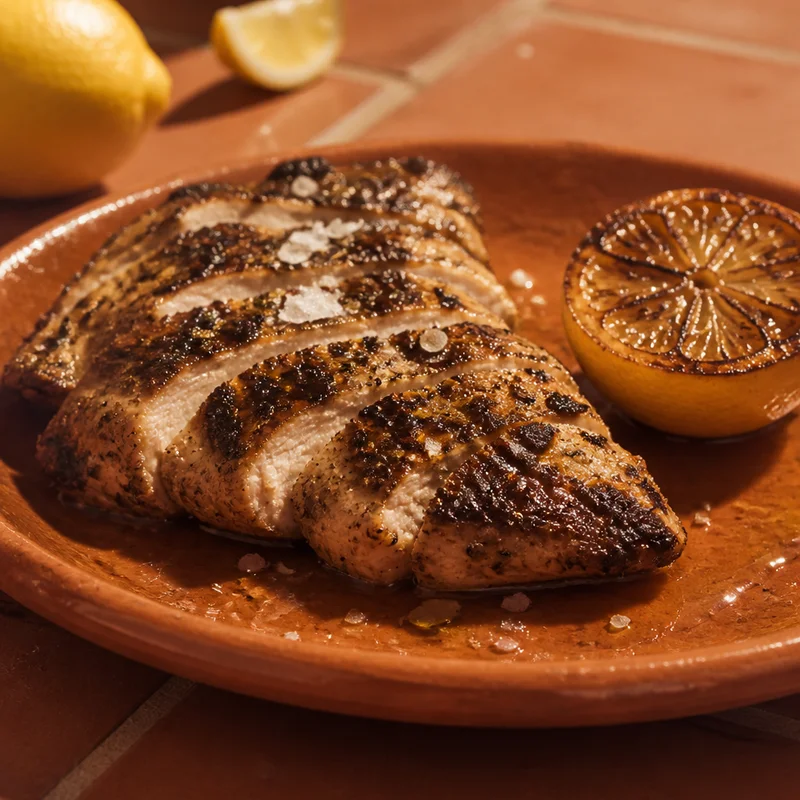 Wood-Grilled Style Chicken with Lemon-Herb Oil