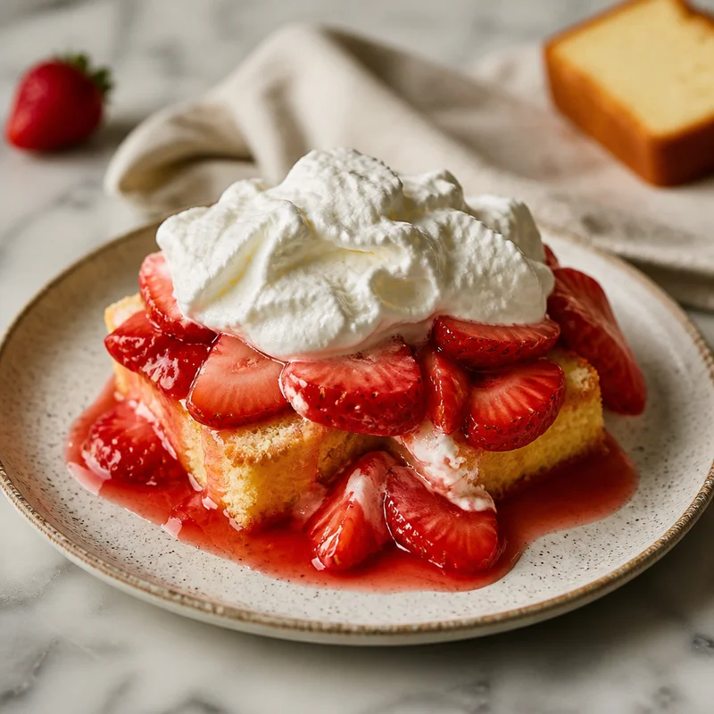 Macerated Strawberry Shortcake with Real Whipped Cream