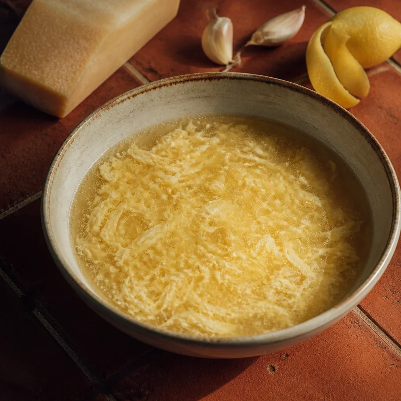 15-Minute Stracciatella Soup with Parmesan Egg Ribbons