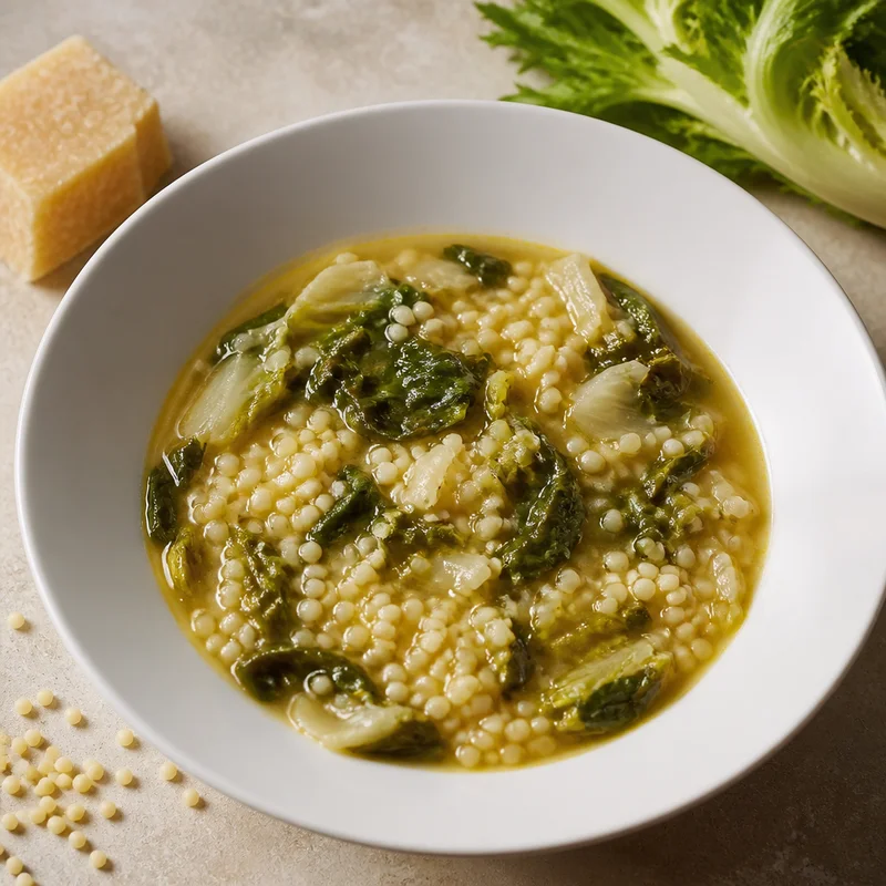 Escarole and Pastina Soup with Parmesan Rind