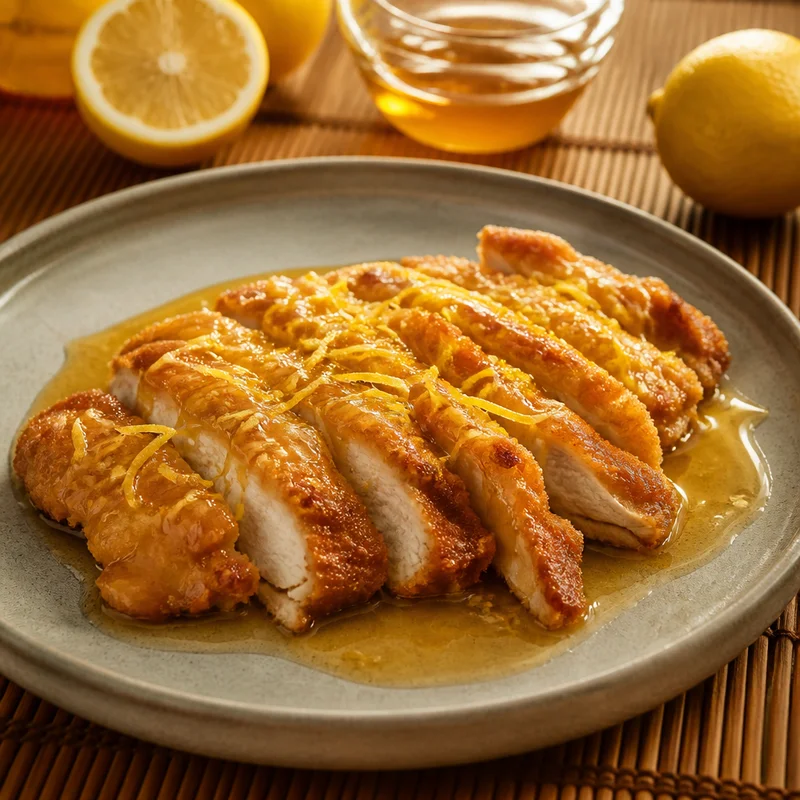 Crispy Lemon Chicken with Fresh Lemon-Honey Sauce
