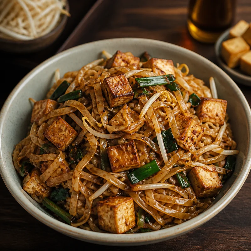 Crispy Tofu Pad Thai with Real Tamarind Sauce