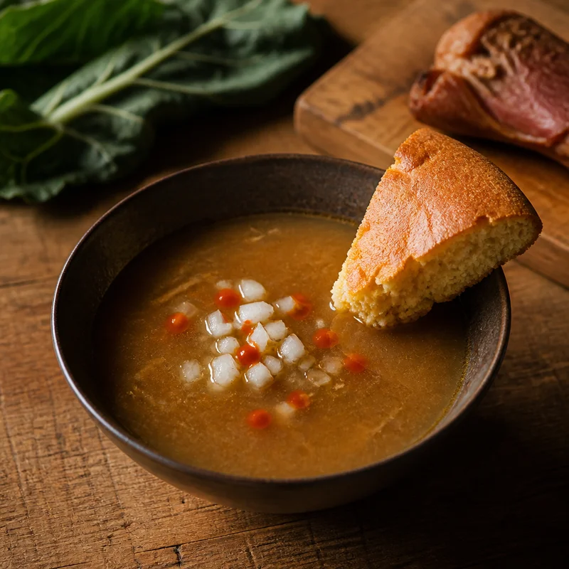 Pot Likker Soup with Skillet Cornbread