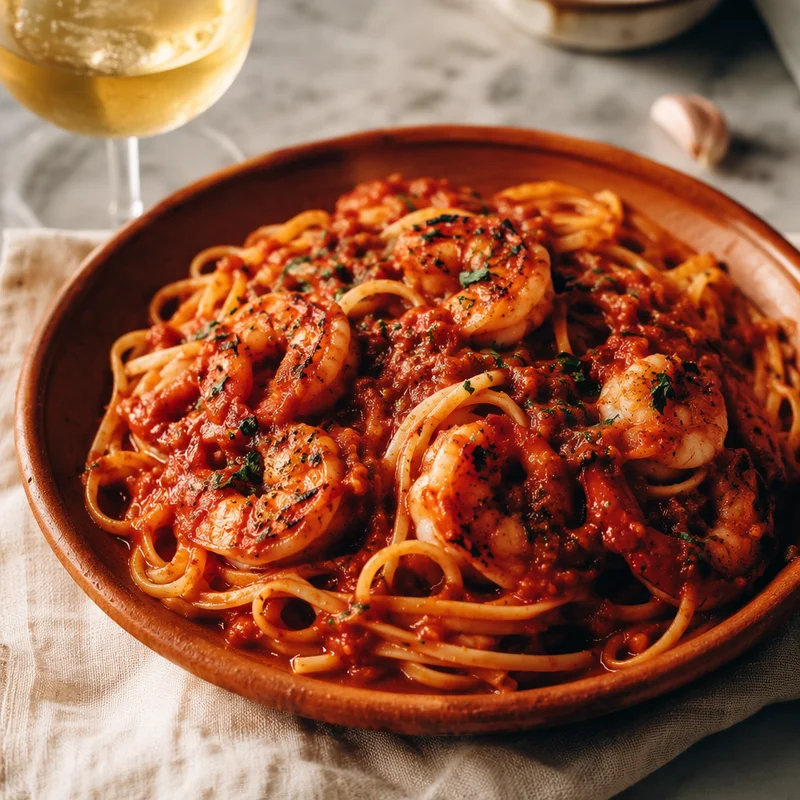 Shrimp Fra Diavolo with Linguine