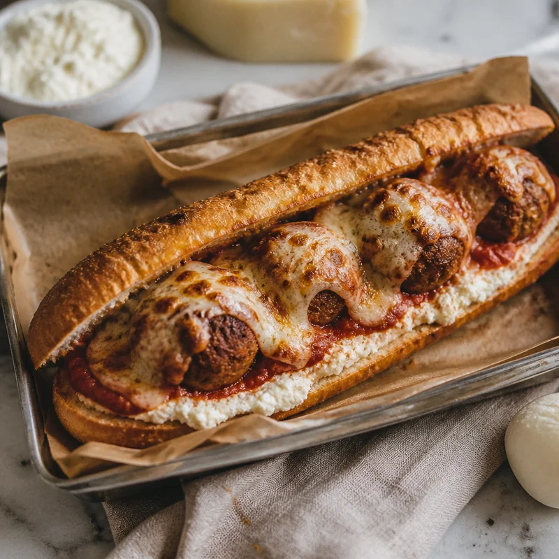 Broiler-Melt Meatball Sub with Whipped Ricotta