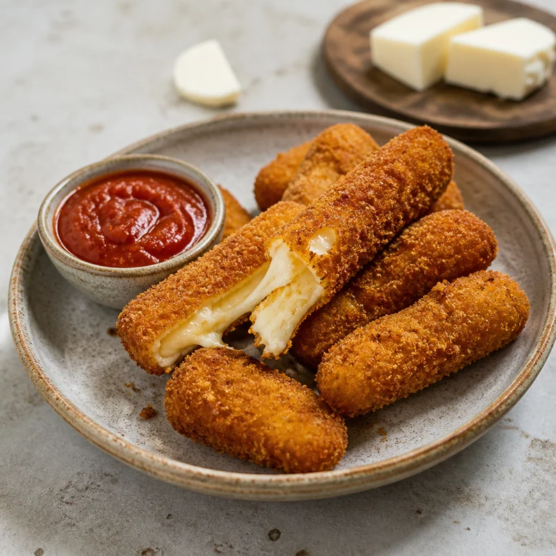Double-Breaded Fried Mozzarella Sticks