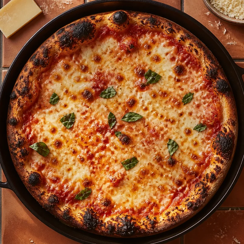 Blistered Home-Oven Cheese Pizza