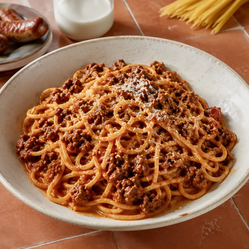 Big-Batch 45-Minute Beef & Sausage Ragu with Spaghetti