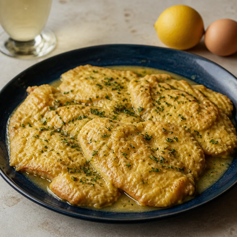Chicken Francese with Lemon-White Wine Butter Sauce