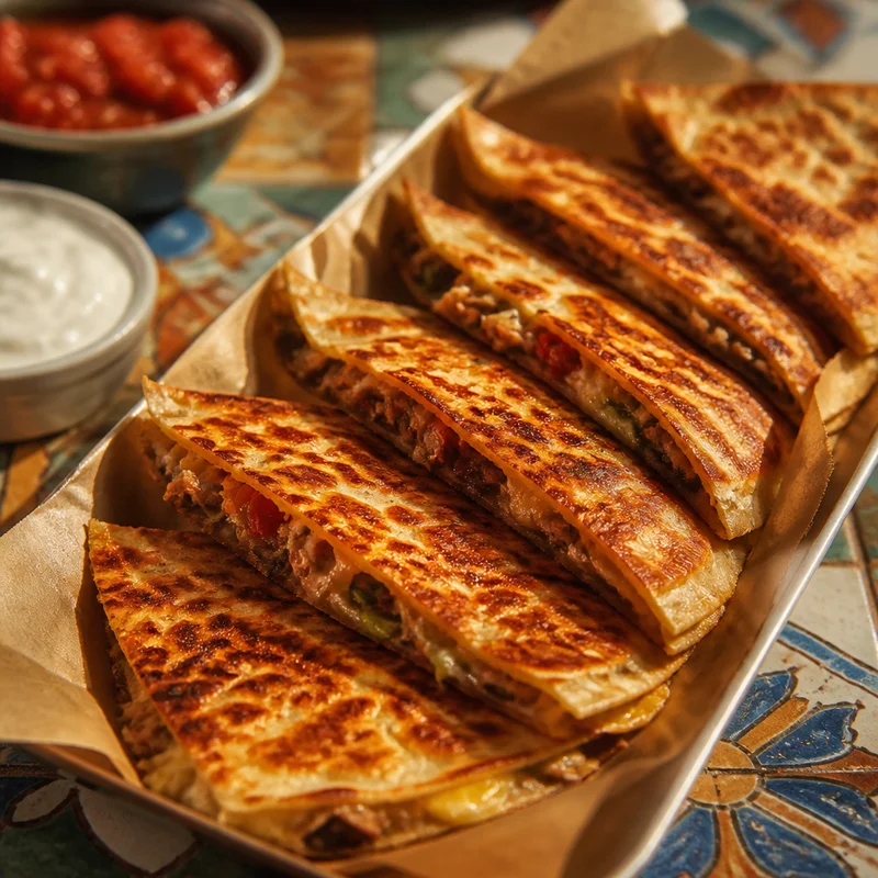Crispy Skillet Chicken Quesadillas