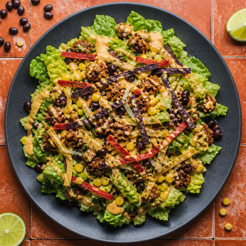 Weeknight Taco Salad with Creamy Chile-Lime Dressing
