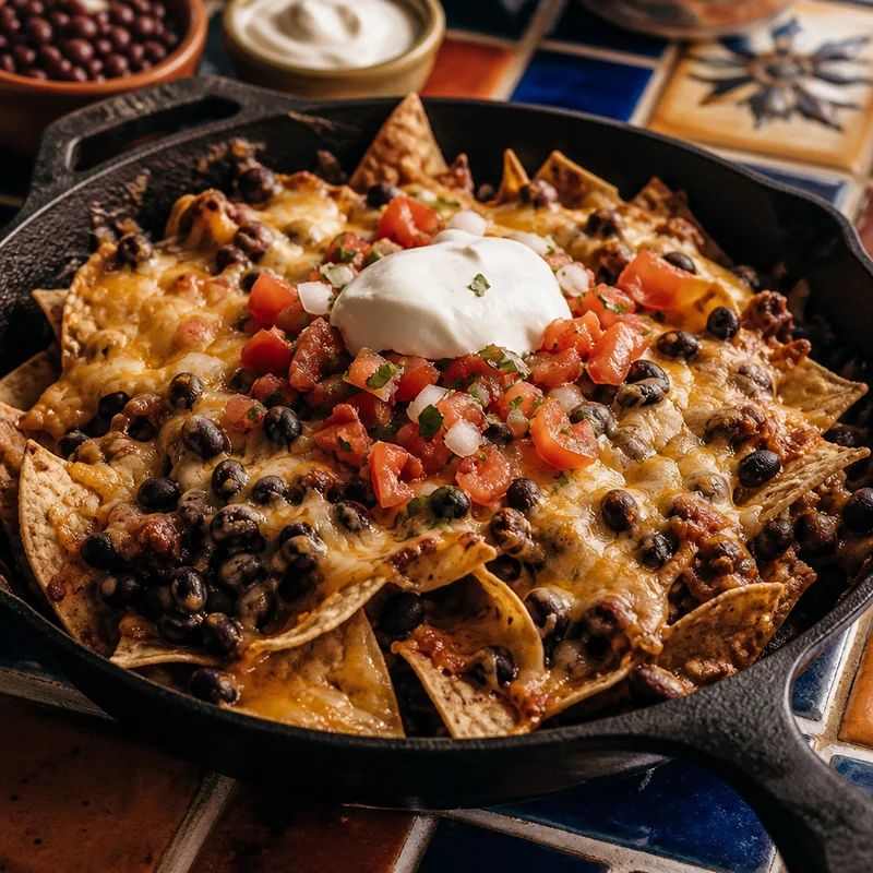 Two-Stage Loaded Nachos with Smoky Black Beans