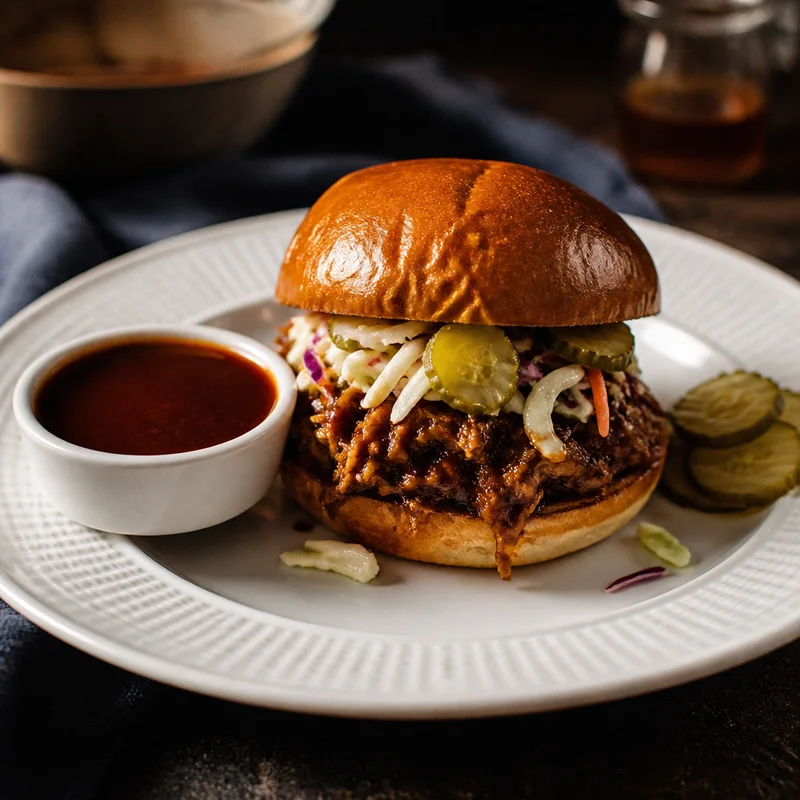 Oven-Braised Pulled Pork Sandwiches with Vinegar Slaw