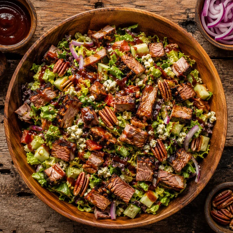 Smoked Brisket Salad with Toasted Pecans and Cider-BBQ Vinaigrette