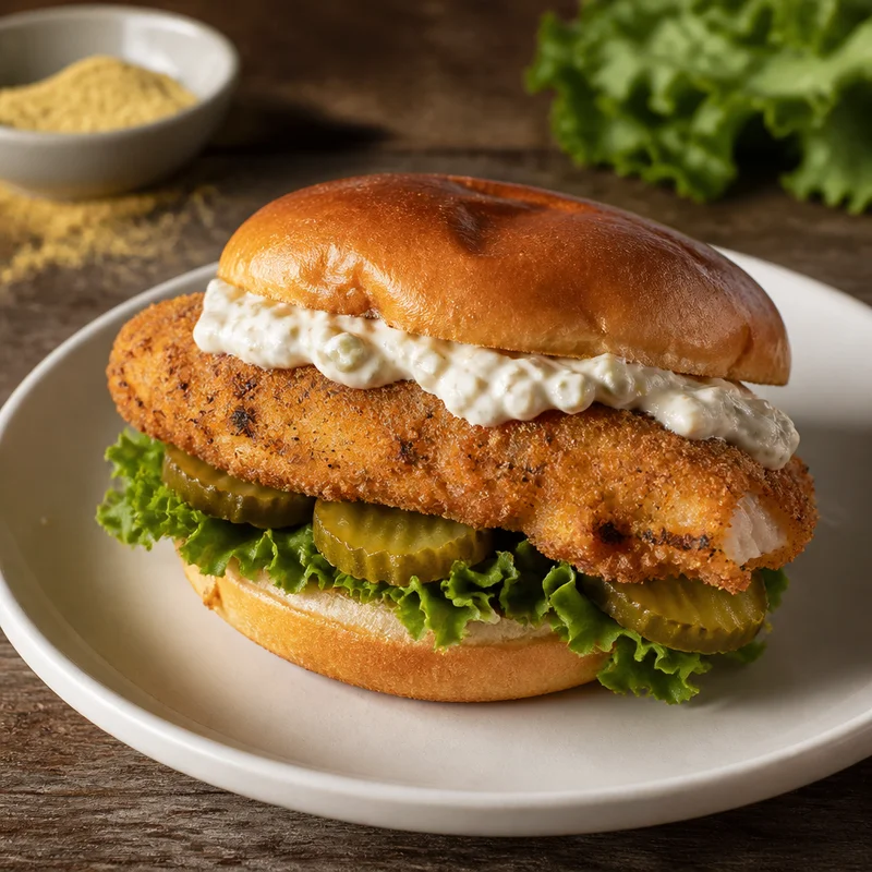 Skillet-Fried Catfish Sandwich with Quick Tartar Sauce