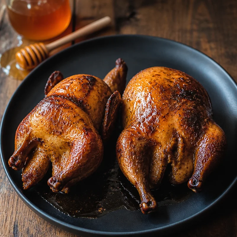Dry-Brined Roasted Cornish Hens with Hot Honey Butter