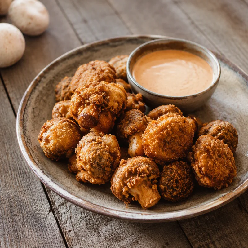 Crispy Fried Button Mushrooms with Comeback Sauce