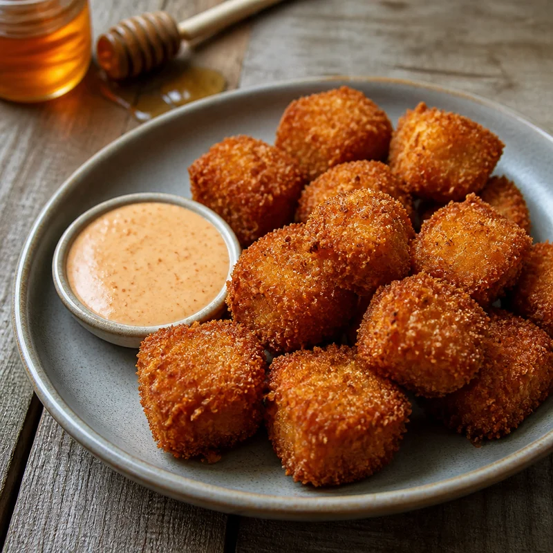 Southern Fried Cheese Bites with Hot Honey Comeback Sauce