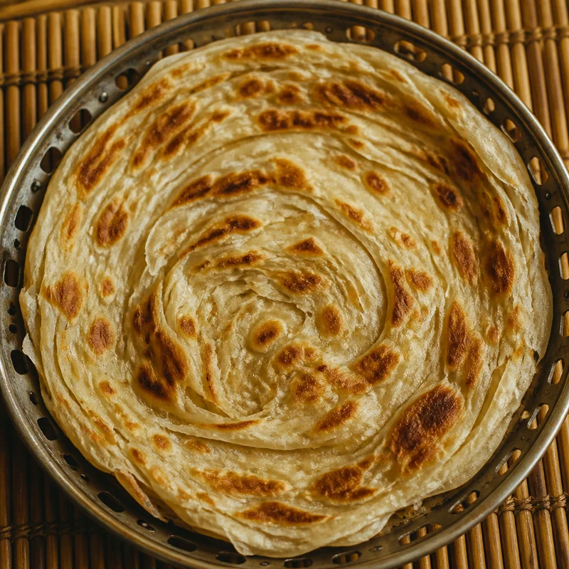 Layered Kerala Parotta (Flaky Griddle Flatbread)