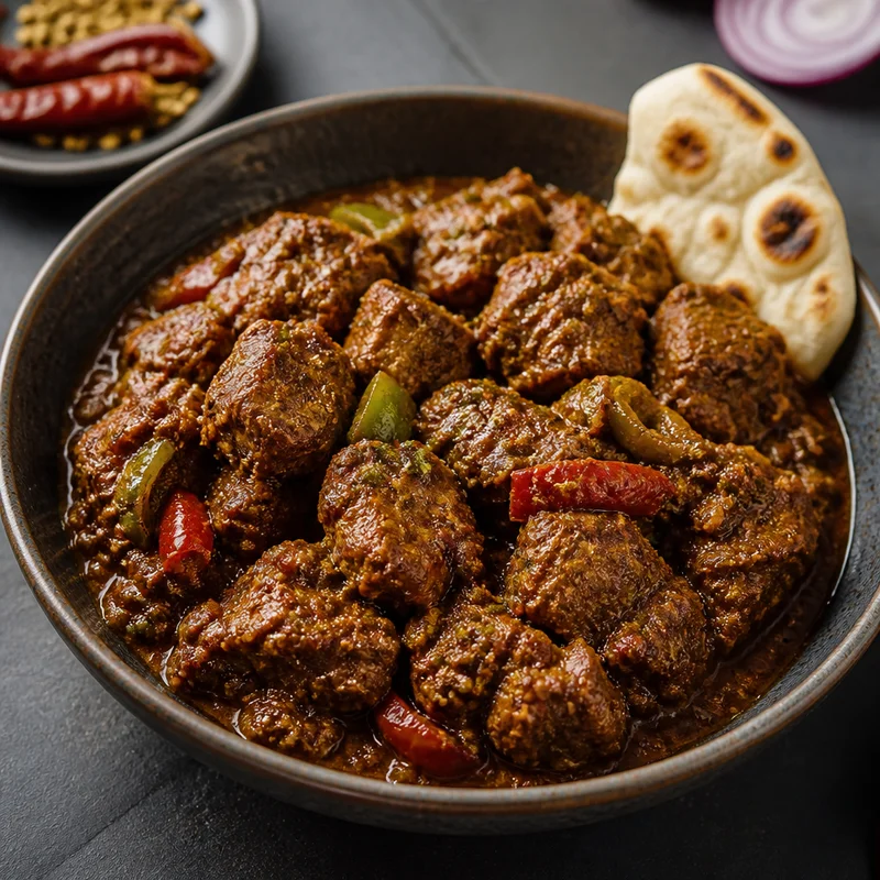 Kadai Lamb with Fresh-Toasted Coriander-Chili Masala
