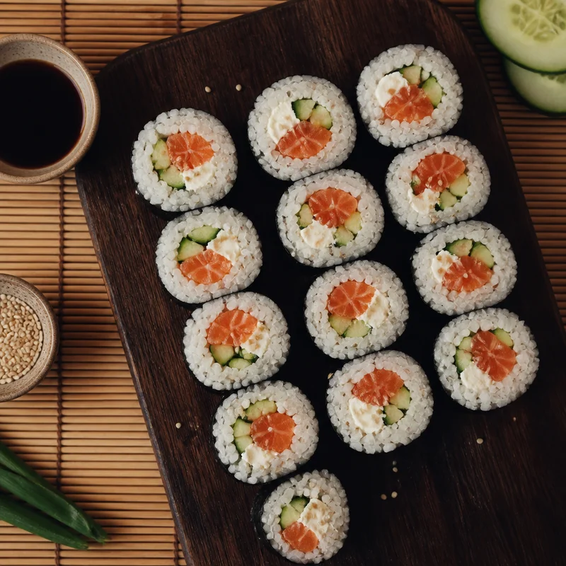 Smoked Salmon and Cream Cheese Sushi Rolls