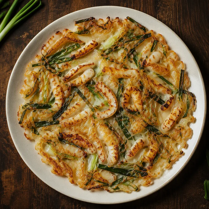 Lacy-Edged Korean Seafood Scallion Pancake