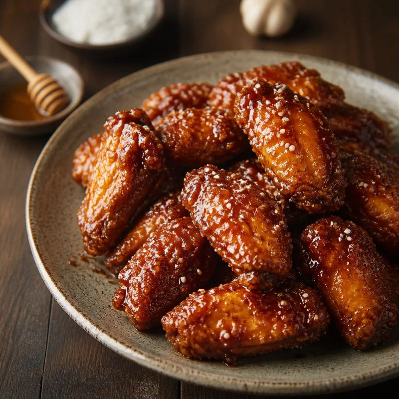 Honey Garlic Korean Fried Chicken Wings