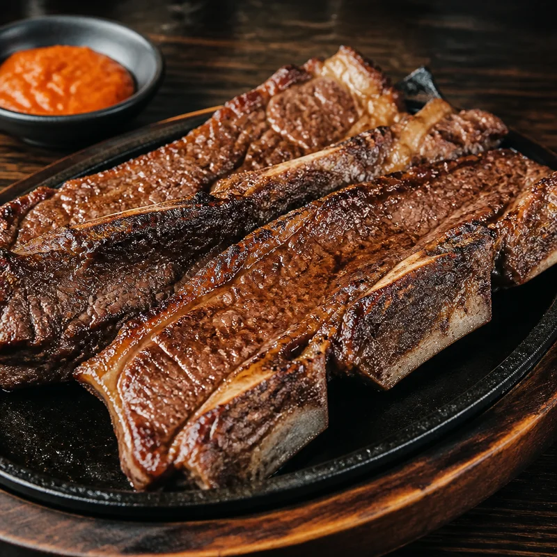 Salt-Grilled Bone-In Short Ribs with Sesame Salt Dip