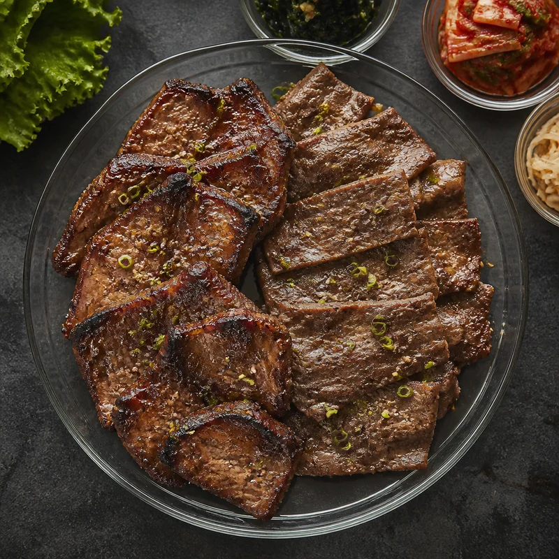 Two-Cut Korean BBQ Beef Platter with Three Banchan