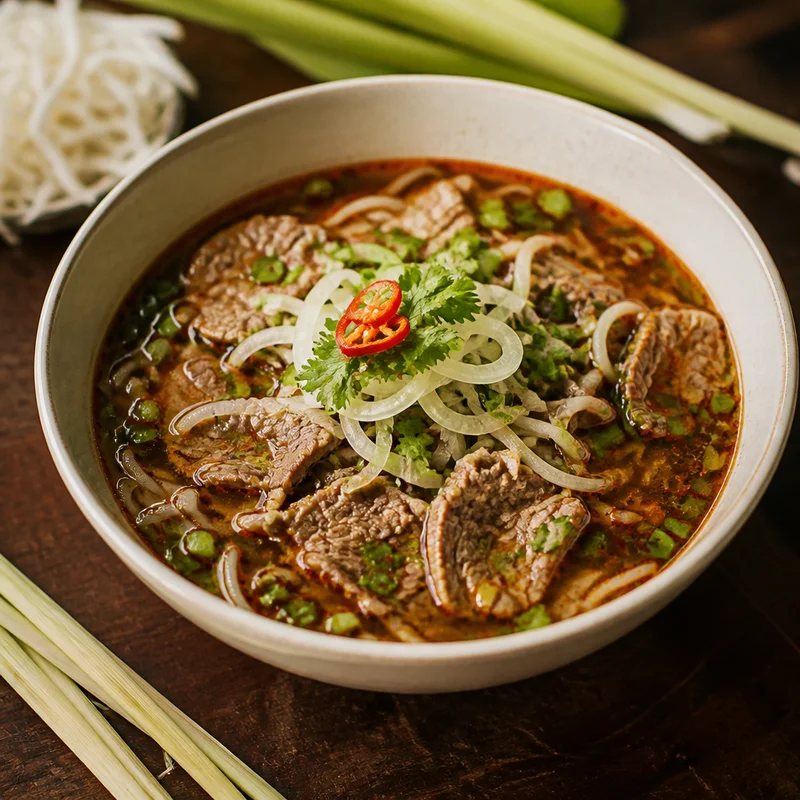 Spicy Lemongrass Beef Noodle Soup (Bun Bo Hue)