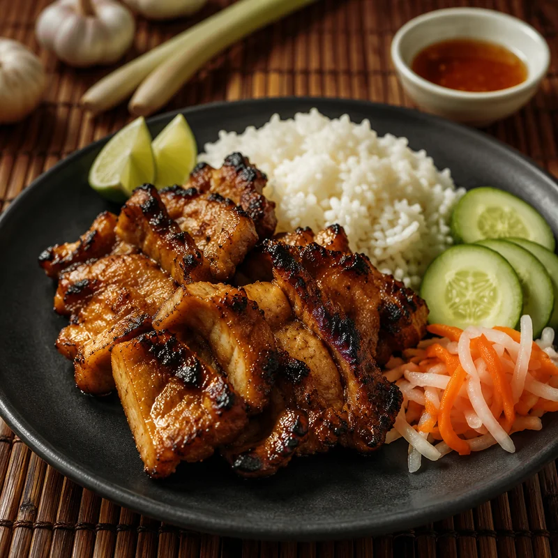 Lemongrass-Honey Grilled Chicken Rice Plate